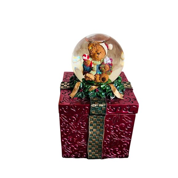 Kirkland Christmas Teddy Bear Snow Globe Trinket Gift Box - Holiday Décor - Picture 12 of 12